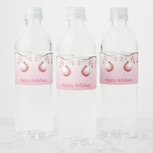 Étiquette Pour Bouteilles D'eau Balle de Noël rose (Bouteilles)