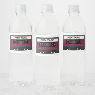 Étiquette Pour Bouteilles D'eau Bande Mélange Violet - 80s Et 90s Cadeau Inspiré R