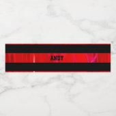 Étiquette Pour Bouteilles D'eau Bandes texturées rouges et noires (Étiquettes simples)