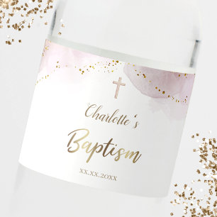 Étiquette Pour Bouteilles D'eau Baptême aquarelle