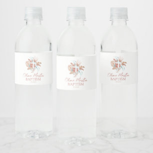 Étiquette Pour Bouteilles D'eau Baptême bohème Boho Fleurs Christening