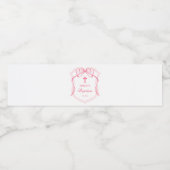 Étiquette Pour Bouteilles D'eau Baptême de la crête rose (Étiquettes simples)