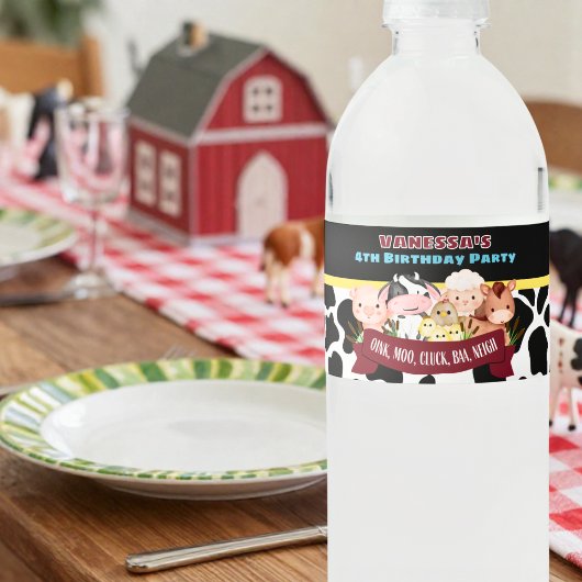 Étiquette Pour Bouteilles D'eau Barnyard Bash 