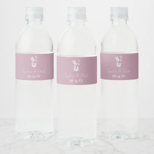 Étiquette Pour Bouteilles D'eau Barres Mason aux fleurs roses