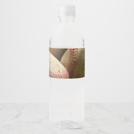 Étiquette Pour Bouteilles D'eau Baseballs et Glove (Devant)