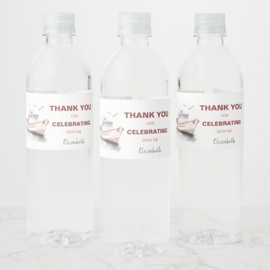 Étiquette Pour Bouteilles D'eau Bateau modifiable Étiquette de bouteille d'eau nau (Bouteilles)