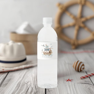 Étiquette Pour Bouteilles D'eau Bateau pirate avec Animaux Fête des enfants