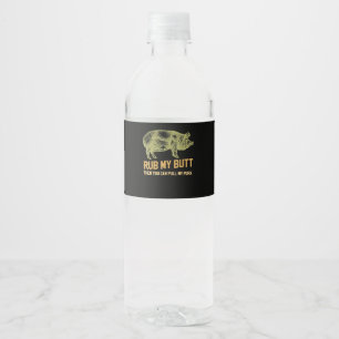 Étiquette Pour Bouteilles D'eau BBQ BBQ Grill Pig Funny Pork Id Fumée qui rôti