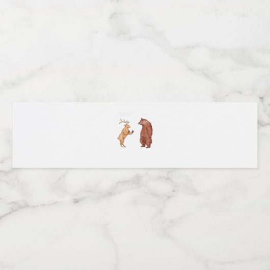 Étiquette Pour Bouteilles D'eau Bear Hands Oh Deer Funny Sayings Pun Gift (Étiquettes simples)