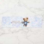 Étiquette Pour Bouteilles D'eau Bear Teddy Soccer fête d'anniversaire (Étiquettes simples)