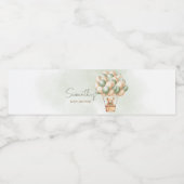 Étiquette Pour Bouteilles D'eau Bearly Wait Green Hot Air Balloon (Étiquettes simples)