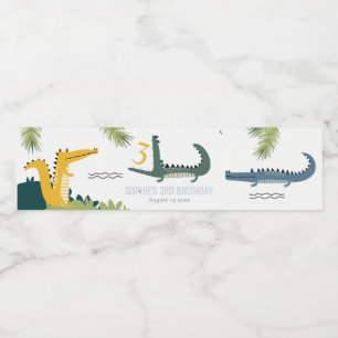 Étiquette Pour Bouteilles D'eau Beau Alligator Chompe N'importe quel Anniversaire