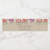 Étiquette Pour Bouteilles D'eau Beau Mariage d'aquarelle (Étiquettes simples)