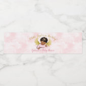 Étiquette Pour Bouteilles D'eau Bébé Angel rose or Africain Américain fille (Étiquettes simples)