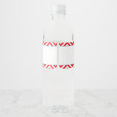 Étiquette Pour Bouteilles D'eau Bébé baseball chevron rouge et blanc (Dos)