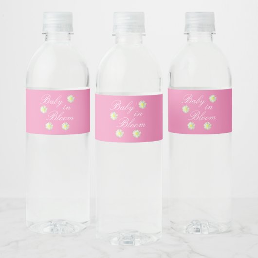 Étiquette Pour Bouteilles D'eau Bébé dans le Baby shower en fleur (Bouteilles)