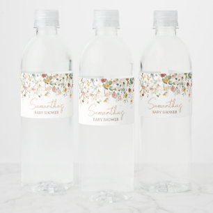 Étiquette Pour Bouteilles D'eau Bébé fleur sauvage en fleur