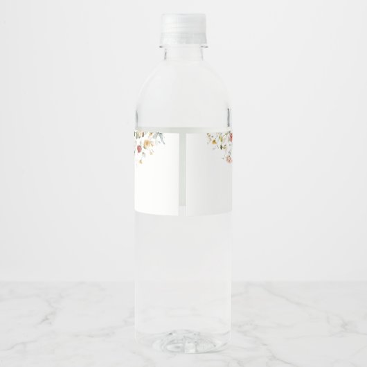 Étiquette Pour Bouteilles D'eau Bébé fleur sauvage en fleur (Dos)