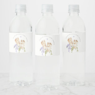 Étiquette Pour Bouteilles D'eau Bébé mignon Pieds bleu Floral Baby shower garçon