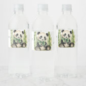 Étiquette Pour Bouteilles D'eau Bébé Panda Ours Baby shower neutre de genre (Bouteilles)