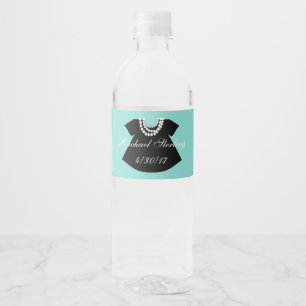 Étiquette Pour Bouteilles D'eau BÉBÉ Petite robe Noire Douche Fête de saupoudra