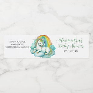 Étiquette Pour Bouteilles D'eau Bébé Unicorn Baby shower neutre de genre