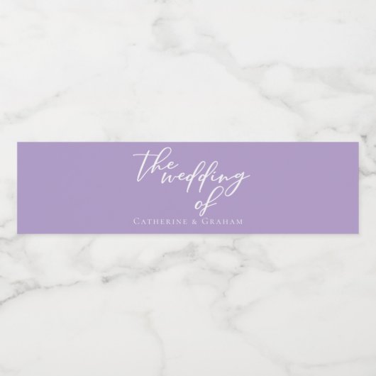 Étiquette Pour Bouteilles D'eau Belle Lilac violet blanc Mariage personnalisé (Étiquettes simples)