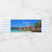 Étiquette Pour Bouteilles D'eau Belle Mer Tropicale Côte Rocheuse Anniversaire (Étiquettes simples)