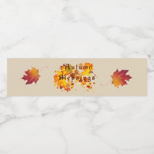 Étiquette Pour Bouteilles D'eau Bénédictions d'automne (Étiquettes simples)