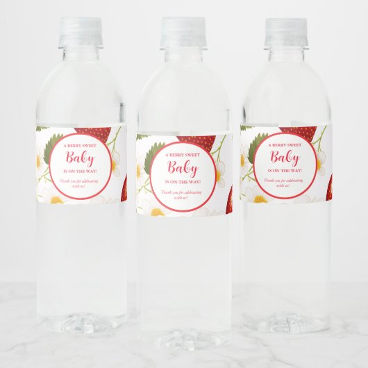 Étiquette Pour Bouteilles D'eau Berry fraise Baby shower sucré (Bouteilles)