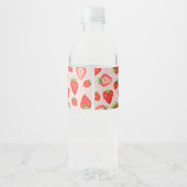 Étiquette Pour Bouteilles D'eau Berry Premier anniversaire | fraise 1er anniversai (Dos)