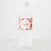 Étiquette Pour Bouteilles D'eau Berry Premier anniversaire | fraise 1er anniversai (Devant)