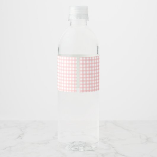 Étiquette Pour Bouteilles D'eau Berry rose fraise Premier Plaid En vichy Anniversa (Dos)