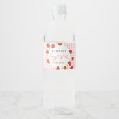 Étiquette Pour Bouteilles D'eau Berry rose fraise Premier Plaid En vichy Anniversa (Devant)