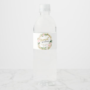 Étiquette Pour Bouteilles D'eau Beurre rose floral doux 16