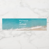 Étiquette Pour Bouteilles D'eau Bienvenue au mariage sur la plage avec des vagues  (Étiquettes simples)