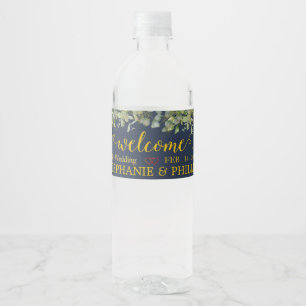 Étiquette Pour Bouteilles D'eau Bienvenue Green Eucalyptus Foliage Mariage Water B