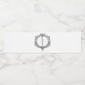 Étiquette Pour Bouteilles D'eau black and white foliage Crest wedding (Étiquettes simples)