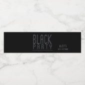 Étiquette Pour Bouteilles D'eau Black Party, sophistiqué (Étiquettes simples)
