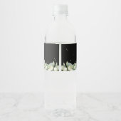 Étiquette Pour Bouteilles D'eau Black Snowberry+Eucalyptus Bachelorette/Douche (Dos)