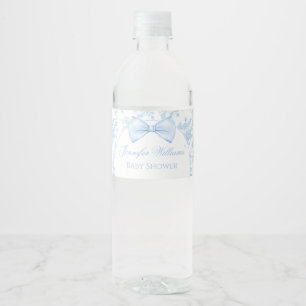 Étiquette Pour Bouteilles D'eau Bleu Bow Cravate bébé garçon douche eau bouteille