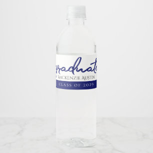 Étiquette Pour Bouteilles D'eau Bleu clair   Robin Egg Brush Script