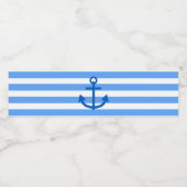 Étiquette Pour Bouteilles D'eau Bleu et blanc Ancres marines (Étiquettes simples)