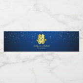 Étiquette Pour Bouteilles D'eau Bleu mariage de neige flocon double bonheur (Étiquettes simples)