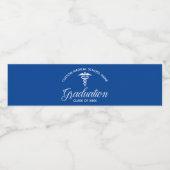 Étiquette Pour Bouteilles D'eau Bleu Médicale école fête de graduation personnalis (Étiquettes simples)