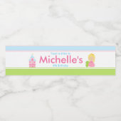 Étiquette Pour Bouteilles D'eau Blonde Cute Princess et Dragon Anniversaire (Étiquettes simples)