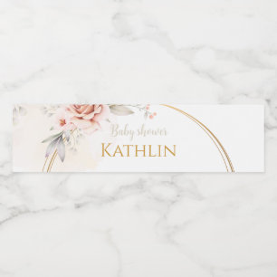 Étiquette Pour Bouteilles D'eau Blooming Baby Shower Invitation