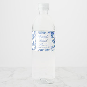 Étiquette Pour Bouteilles D'eau Blue and White Chinoiserie Fête de Mariage