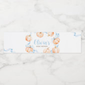 Étiquette Pour Bouteilles D'eau Blue Bow Pumpkin Baby Shower (Étiquettes simples)