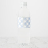 Étiquette Pour Bouteilles D'eau Blue Gingham Silly Goose Baby Shower (Dos)